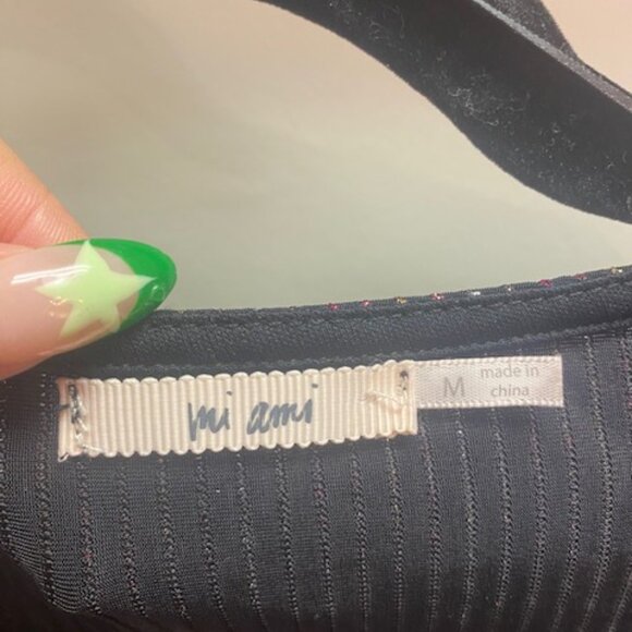 Francesca's: Sparkly Long Sleeve Wrap Top with Peplum - Picture 2 of 3